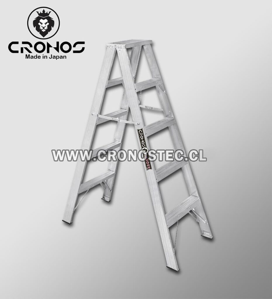 Escalera Tijera Doble Acceso De Aluminio 0.90 M/ 3 P.